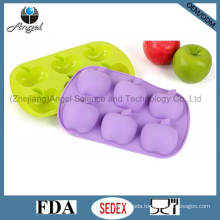 6-Cavity Apple Silicone Bakeware Cake Mold Soap Mold Sc20